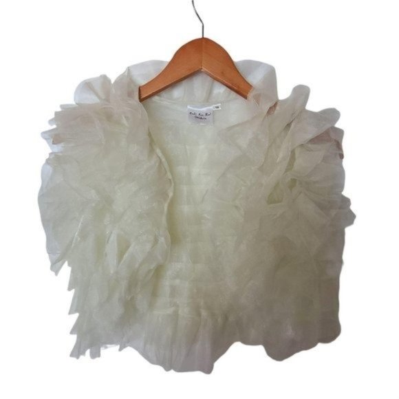 Ooh La La Couture‎ Champagne Ruffle Shrug 14 Years - Picture 4 of 5